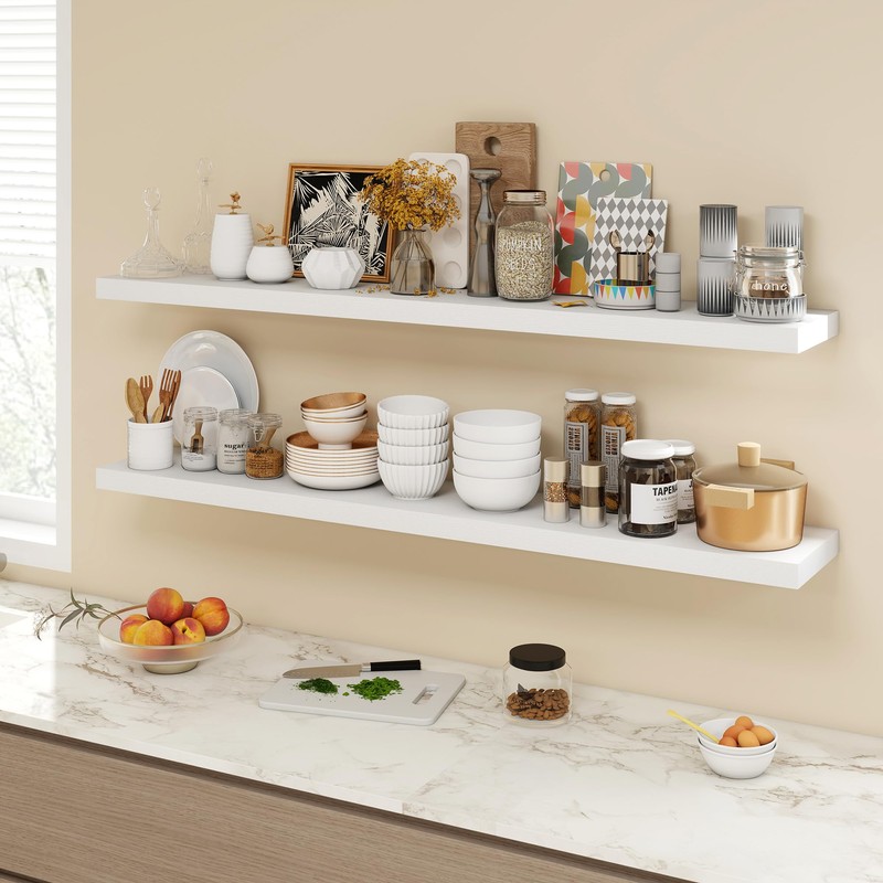Acovy 55 Inch Floating Shelves, 9.3" Deep Floating Shelf Wall