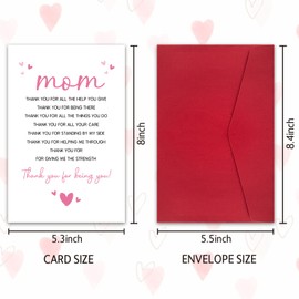 RollupJoy Poem Birthday Card for Mom, Lovely Mothers Day Card from Daughter Son, Sweet Mothers Day Gifts