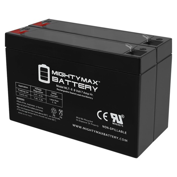 Mighty Max Battery 6V 7Ah Battery for Gallagher S17 Solar Fence Charger - 2 Pack