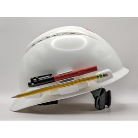 Hard Hat Clip Collection - Marker & Pencil - White