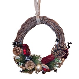 Festive Christmas Wreath for Front Door with string hanger – Perfect Outdoor Christmas Decorations to add to your Christmas decorations! (Bronze)