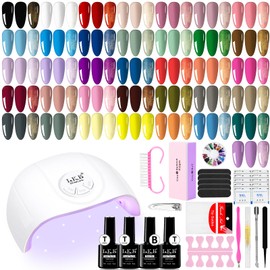 Gel Nail Polish Kit with UV Light, ARCWEISSO 66 Pcs Gel Nail Polish Set with Base and Matte&Glossy Top Coat Soak Off All Season Nail Set Manicure Tools Nail Art