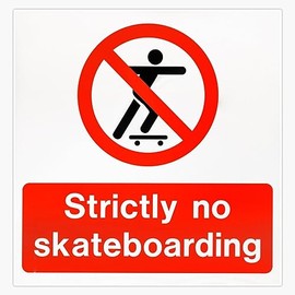 Strictly No Skateboarding Sign Vinyl Sticker Waterproof Bumper Sticker Laptop Window 5"