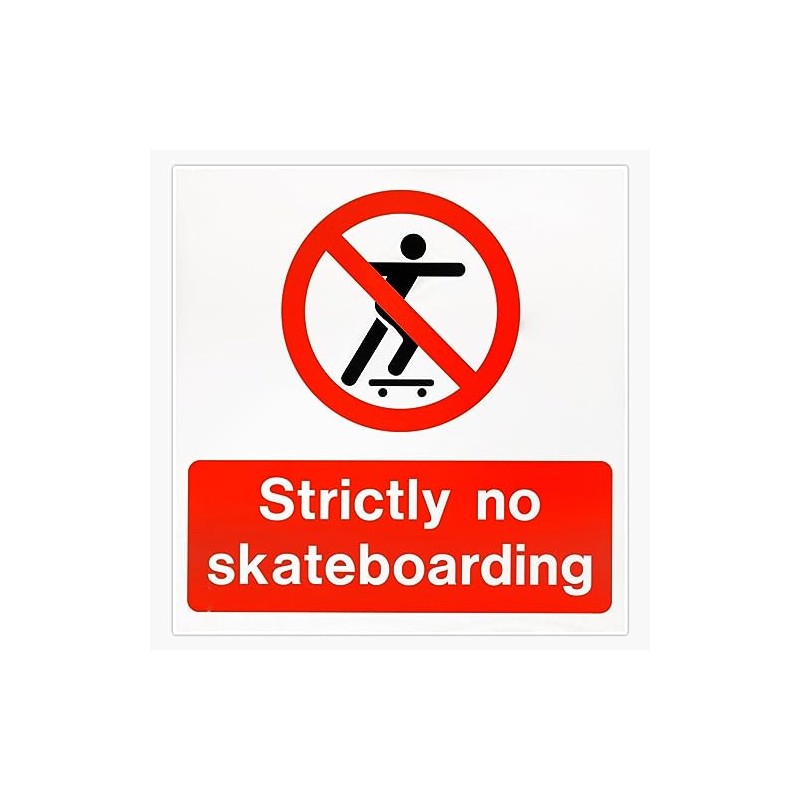Strictly No Skateboarding Sign Vinyl Sticker Waterproof Bumper Sticker Laptop