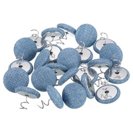 sourcing map 24Pcs Upholstery Tacks Twist Pin, 20mm Bed Skirt Pins Fabric Covered Button Twist Pins for Slipcovers Bed Skirts Armchair Caddies Furniture Cover, Gray-Blue