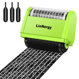 Identity Protection Roller Stamp LioNergy Extra Large 2.0 Inch Roller Identity Theft Prevention Security Stamp with 3 Refills – Green