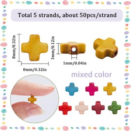 SUNNYCLUE 1 Box Mit 250 Stück Kreuzperlen Mini Klein Bunt Kreuzanhänger Masse Rot Grün Synthetischer