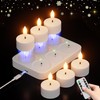 Rechargeable Flameless Tea Lights Candles with Charging Station 6Pcs Battery