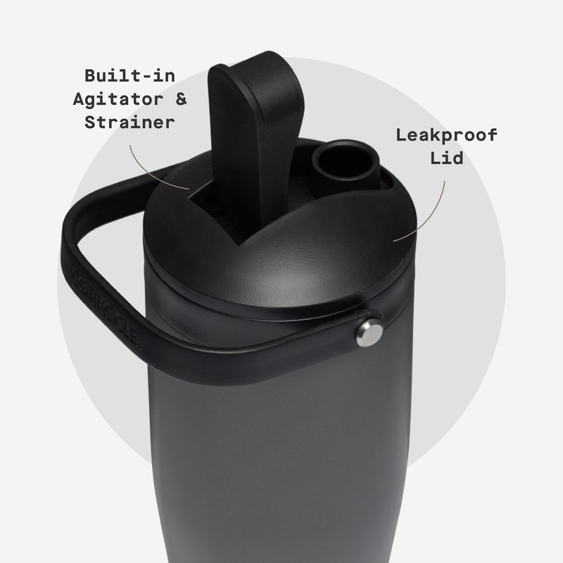 Corkcicle Protein Shaker - Built-In Agitator & Fruit Strainer Lid