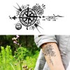 Oottati 2 Sheet Steampunk Compass Small Tiny Temporary Tattoo for
