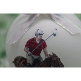 H067 Hand-made Christmas Ornament horse polo pony - chestnut sorrel gallop red