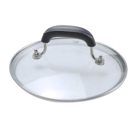 bociloy 10.5 Inch Tempered Glass Lid with Silicone Handle, Heat Resistant Replacement Lid for Cookware, Compatible with Various Pots and Pans(ID:10.24"-OD:10.9")