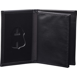 Perfect Fit Shield Wallets FBI Federal Style hidden badge wallet Badge Holder (Cutout PF-39) Black Leather