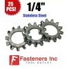 Brighton (Qty 25) 1/4" Stainless Steel External Tooth Lock Washer