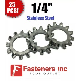 Brighton (Qty 25) 1/4" Stainless Steel External Tooth Lock Washer