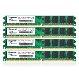 8GB Kit (4x2GB) DDR2 800Mhz Udimm RAM, Royemai DDR2-800U PC2-6400 2GB 1.8V CL6 240-pin 2Rx8 Non-ECC Unbuffered Desktop Computer RAM Memory Modules
