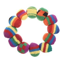 TOYANDONA 12Pcs Multicolored Hackey Sack Crochet Knitted Juggling Balls Soft Foot Bag Balls Juggling Bean Bag for Tossing