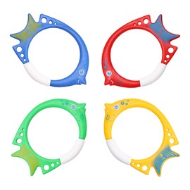 TOPWAYS Diving Toy Pool Toy, Diving Rings, Diving Torpedo for Swimming, Underwater Pool Training, Swimming Pool Summer Pool Swimming Toy (Fish Ring)