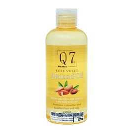 Q7 Paris 100% Pure Sweet Almond Oil - 250ml: Moisturising Oil for Hair and Skin Care, Massage, Nails, Cuticles, Ears, Cold Pressed - Anti Stretch Marks - Natural Breast Firming