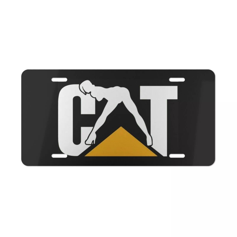 License Plate, CAT DIESEL Front Vanity Plate, Female Garage Man