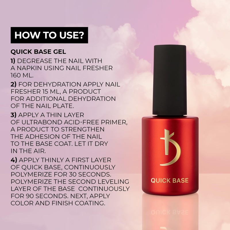 K Professional Rubber Base Gel - Base Coat Gel Polish