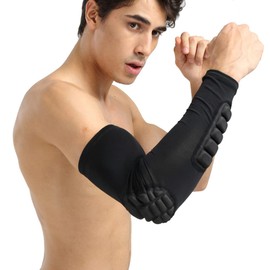 IBLUELOVER Compression Arm Sleeve Protective Shooter Sleeve Crashproof Arm Protector with Elbow Pad, Goalkeeper Elbow Arm Sleeve Elbow Support Braces for Wrestling Basketball Cycling Skateboard