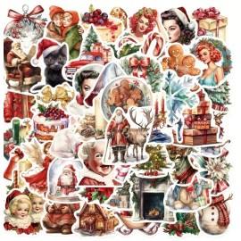 Unbranded 10pcs Vintage Christmas #1 Stickers- Scrapbook, Journal, DIY Crafts & Cards