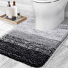 smiry Microfiber U-Shape Toilet Mat, Non-Slip Shaggy Soft Pedestal Mat