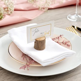 THE TWIDDLERS - Pine Wood Rustic Place Card Name Holders for Table Numbers & Seating at Weddings & Events (100 Holders)