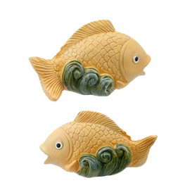 Chinflly 2 PCS Toilet Bolt Caps,Cute Toilet Bolt Covers Decorative,Ceramic Toilet Screw Caps Bathroom Decoration Toilet Floor Bolt Replacement Parts Decorative Ornaments,Fish