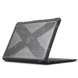 Fintie Case for MacBook Air 13 Inch A2337 (M1) / A2179 / A1932 (2018-2021 2022 Release) - Heavy Duty Hard Shell Cover with TPU Bumper for MacBook Air 13 Retina Display with Touch ID (Glittering Clear)