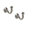 Satin Silver Tieback Hooks. per pair