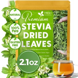 FreshDrinkUS, Premium 2.1oz Natural Stevia Leaves, 100% Pure Stevia Dried Leaves, Zero Calorie Sweetener, No Additives, No Caffeine, Vegan