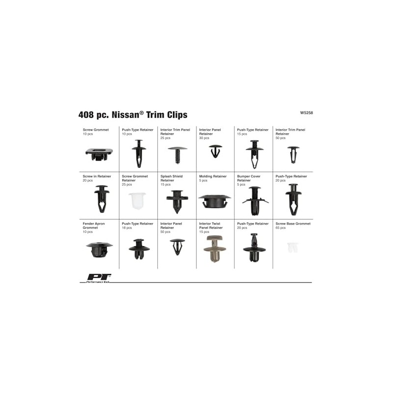 Performance Tool W5258 408pc Nissan Trim Clip