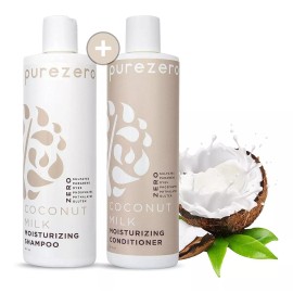 Purezero Juego De Champú Y Acondicionador De Leche De Coco,
