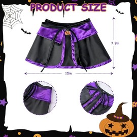 Disfraz de bruja de perro de Halloween para perros grandes, capa de bruja negra y morada ajustable con adorno de calabaza y sombrero de mago, disfraz de Halloween para perros medianos y grandes
