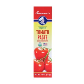 Giovanni’s Organic Double Concentrated Tomato Paste – 12-Pack Case (4.5 oz Tubes) | Made in the USA with San Joaquin Valley Vine-Ripened Tomatoes, Non-GMO, No Additives, Bulk Pantry Staple