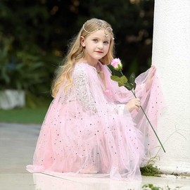 monoii e0260 Princess Dress, Cloak, Children, Tiara Set, Kids, Halloween, Princess, Cape, Accessories, Christmas, Cosplay, Birthday Gift, Girl
