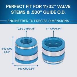 SSI Rubber Positive Valve Stem Seal - Fits an 11/32" Valve Stem And .500" Guide O.D., Valve Seals For SBC BBC SBF, Positive Seal