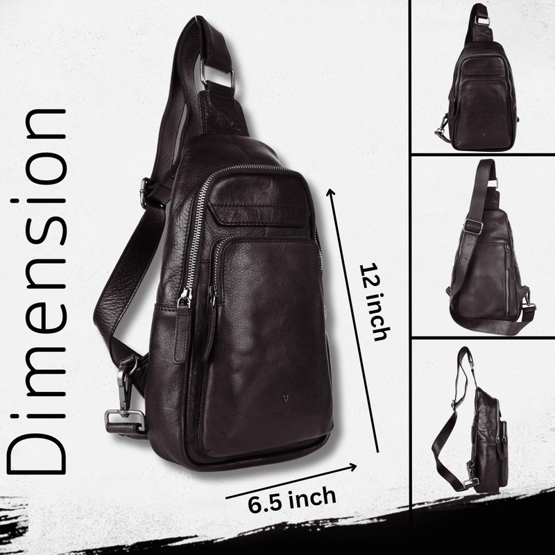 Genuine Italian Leather Unisex Body Bag - Stylish, Durable, and