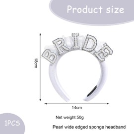 Bride To Be Deko Haarreif,Jga Damen Braut Junggesellenabschied Perlen Haarreifen Accessoires,Silber Bachelorette Frauen Hochzeit Stirnband Haarschmuck,Glitzer Bridal Headband Accessories für Brid