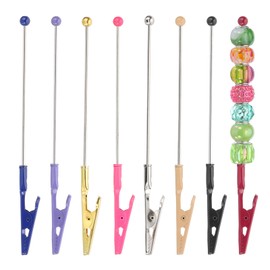 PATIKIL Long-Tailed Alligator Clamp, 8 Pcs 5.3 inch/135mm Metal Wire Alligator Clamp Beadable Alligator Photo Clips for Picture Note Menu Memo DIY Decor Crafts, Multicolor