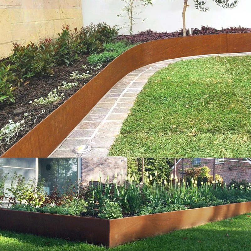 Meyoppm 40" LX10 H Corten Steel Landscape Edging, 6 Pack