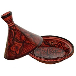 Moroccan Handmade Serving Tagine Exquisite Ceramic Vivid colors Original 6.5 Inches in Diameter