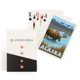 Lantern Press Alaska, Moose Drinking (52 Playing Cards, Poker Size Card Deck with Jokers)