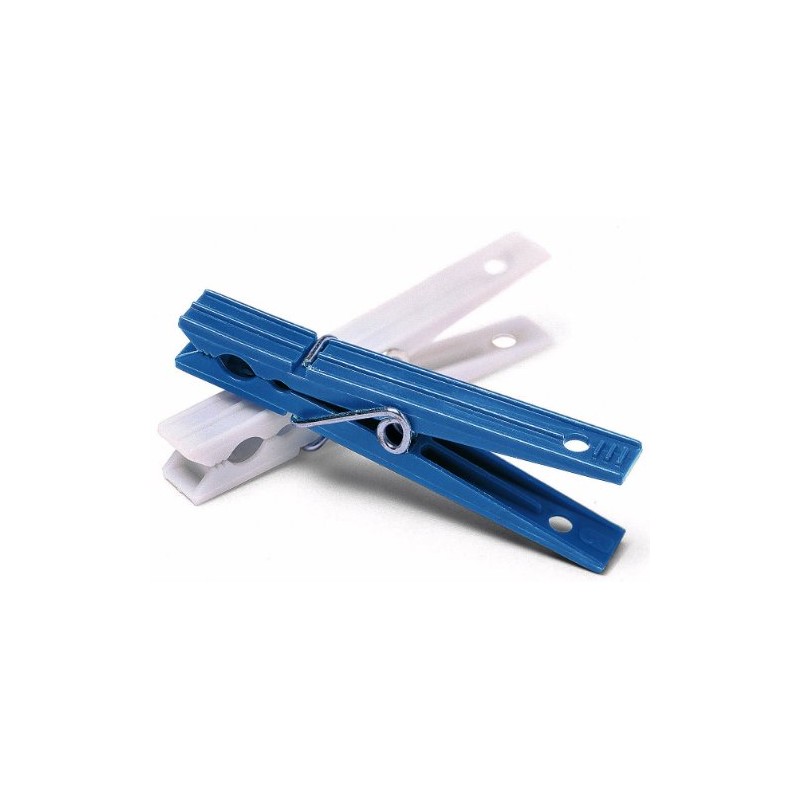 Whitmor Plastic Clothespins Set of 50, S/50, White and Blue