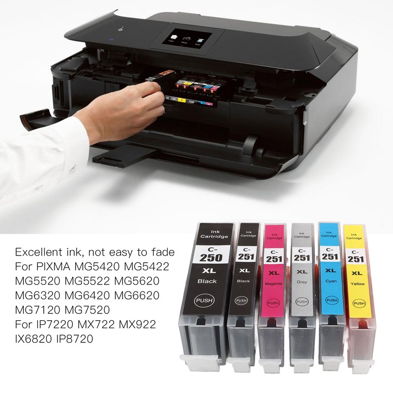250‑251 Multi Colors Ink Cartridge Replacement Inkjet Cartridges Printer Accessories