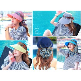 Women's Sun Hat Outdoor Beach Hat Dustproof Summer Hat Foldable Hat Anti-UV Breathable with Zip Sun Protection Wide Brim Cap for Travel Sightseeing Mountaineering Hiking, khaki