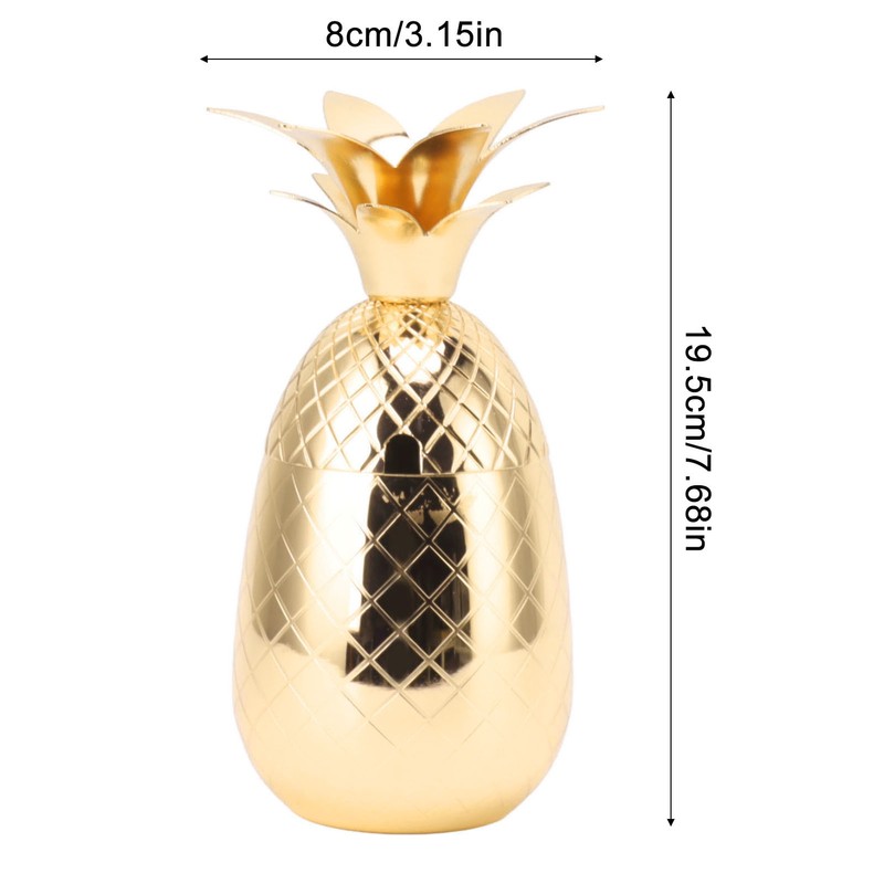 Cocktail Shaker Pineapple Shape Stainless Steel Polished Smooth Surface 500ml