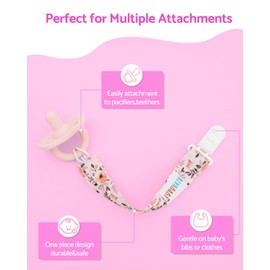 ALVABABY Baby Pacifier Clip for Girls Pacifier Holder Leash Pacifier Clips Binky Holder for Teether Toys Soothie 8 Packs Floral 8DP15-CA